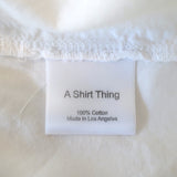 A Shirt Thing Scarlet Tiered Shirt Dress White Cotton Size Small