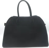 The Row Soft Margaux 15 Large Top-Handle Bag Black Suede NEW