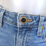 KHAITE Benny Crop Flare Jeans Blue Stretch Denim Size 27