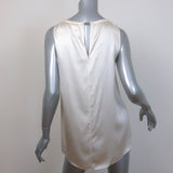 Brunello Cucinelli Monili-Detail Stretch Silk Satin Tank Top Ecru Size Medium