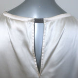 Brunello Cucinelli Monili-Detail Stretch Silk Satin Tank Top Ecru Size Medium
