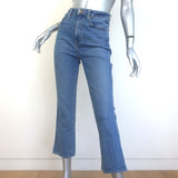 KHAITE Benny Crop Flare Jeans Blue Stretch Denim Size 27