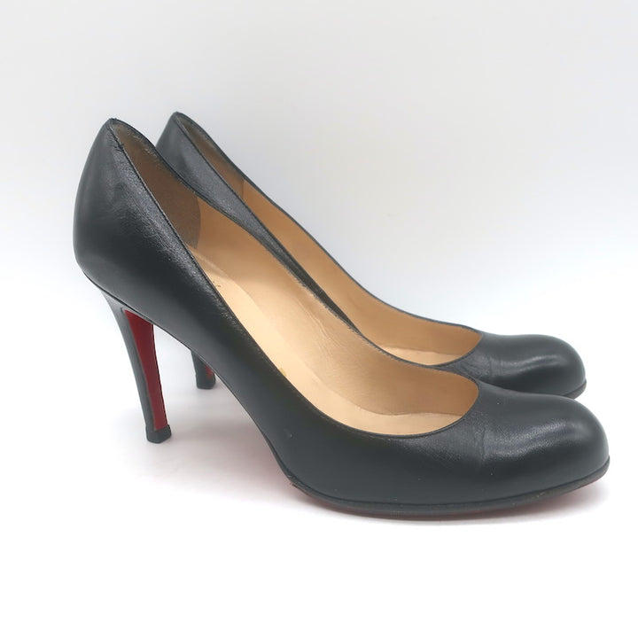Christian Louboutin Simple Pumps Black Leather Size 37