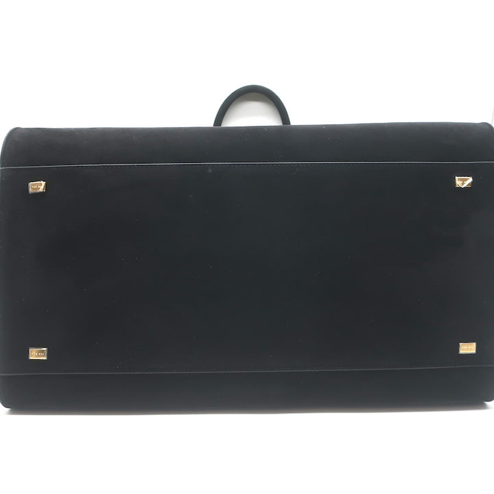 The Row Soft Margaux 15 Large Top-Handle Bag Black Suede NEW