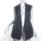 Brunello Cucinelli Monili-Trimmed Vest Black Stretch Wool Sateen Size 40