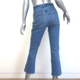 KHAITE Benny Crop Flare Jeans Blue Stretch Denim Size 27