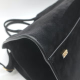 The Row Soft Margaux 15 Large Top-Handle Bag Black Suede NEW