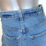 KHAITE Benny Crop Flare Jeans Blue Stretch Denim Size 27