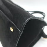 The Row Soft Margaux 15 Large Top-Handle Bag Black Suede NEW