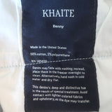 KHAITE Benny Crop Flare Jeans Blue Stretch Denim Size 27