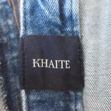KHAITE Benny Crop Flare Jeans Blue Stretch Denim Size 27