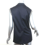 Brunello Cucinelli Monili-Trimmed Vest Black Stretch Wool Sateen Size 40