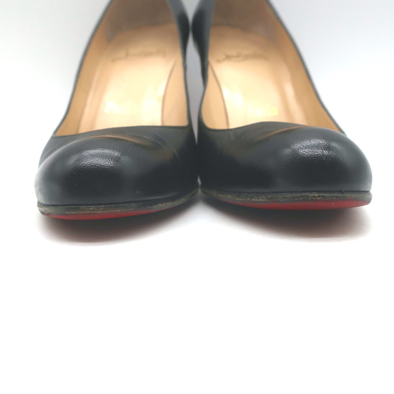 Christian Louboutin Simple Pumps Black Leather Size 37