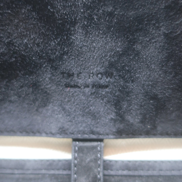 The Row Soft Margaux 15 Large Top-Handle Bag Black Suede NEW