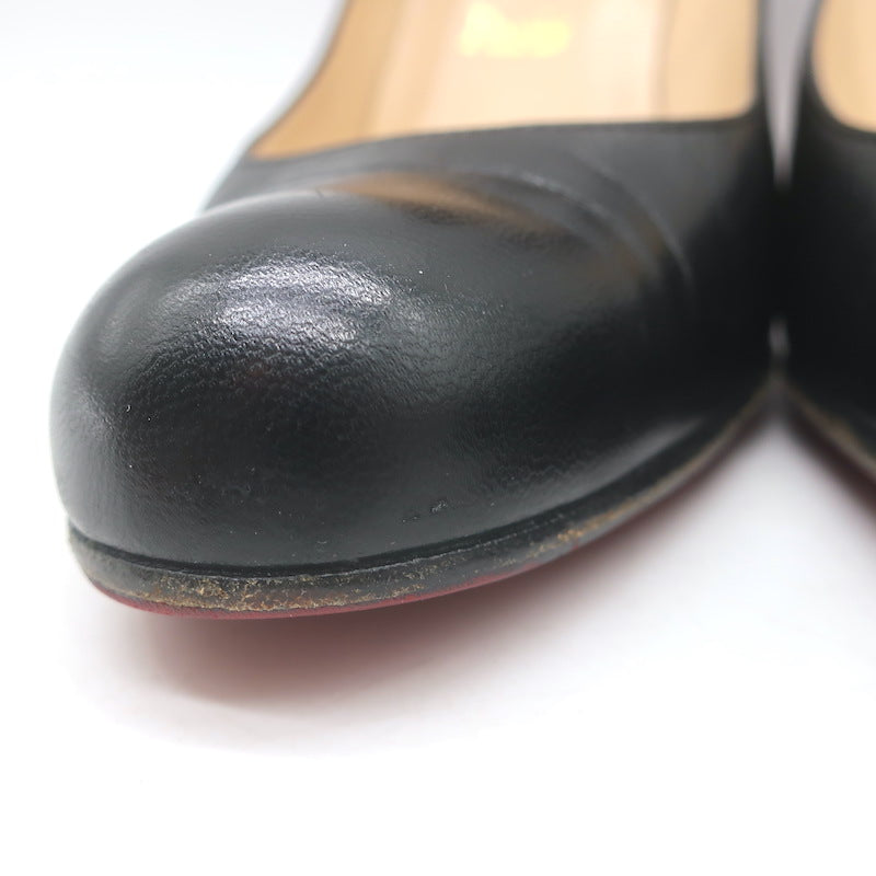 Christian Louboutin Simple Pumps Black Leather Size 37