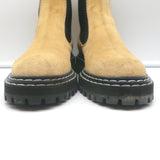 Proenza Schouler Chelsea Boots Beige Suede Size 38.5 Lug Sole Ankle Boots