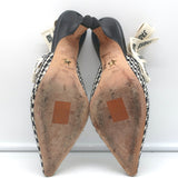 Christian Dior J'Adior Slingback Pumps Black & Cream Houndstooth Wool Size 36.5