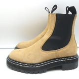 Proenza Schouler Chelsea Boots Beige Suede Size 38.5 Lug Sole Ankle Boots