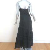 LoveShackFancy Idalia Lace-Trimmed Maxi Dress Black Silk Size 4