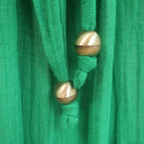 Lisa Marie Fernandez The Poet Belted Midi Dress Green Linen-Blend Size 1