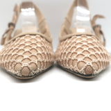 Christian Dior J'Adior Slingback Pumps Nude Mesh & Suede Size 36.5