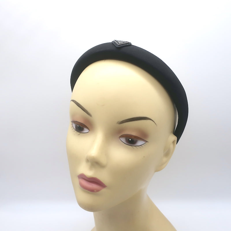 Prada Re-Nylon Mini Logo Headband Black