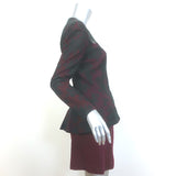 Alexander McQueen Lace Mini Peplum Dress Burgundy Crepe Size 42