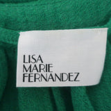 Lisa Marie Fernandez The Poet Belted Midi Dress Green Linen-Blend Size 1