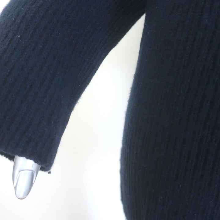 The Row Ribbed Knit Turtleneck Sweater Navy Wool-Cashmere Size Large