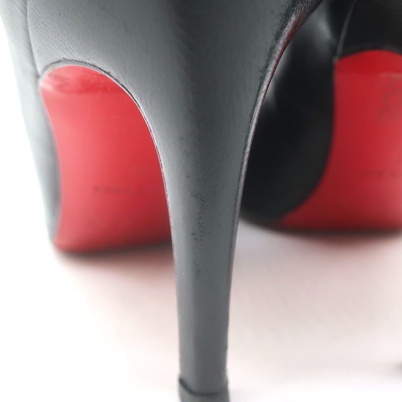 Christian Louboutin Simple Pumps Black Leather Size 37