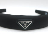 Prada Re-Nylon Mini Logo Headband Black