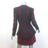 Alexander McQueen Lace Mini Peplum Dress Burgundy Crepe Size 42