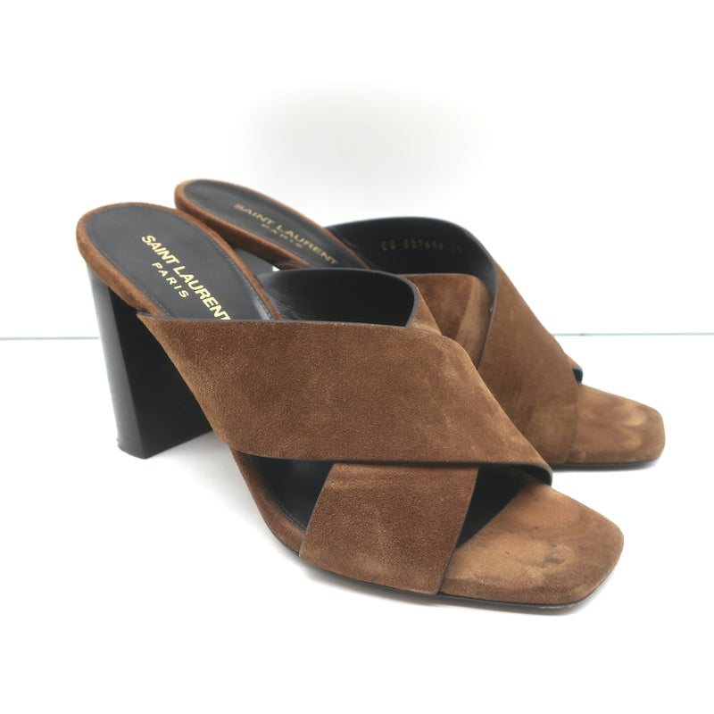 70s Ivory Mesh Mule Heel Platform Sandals