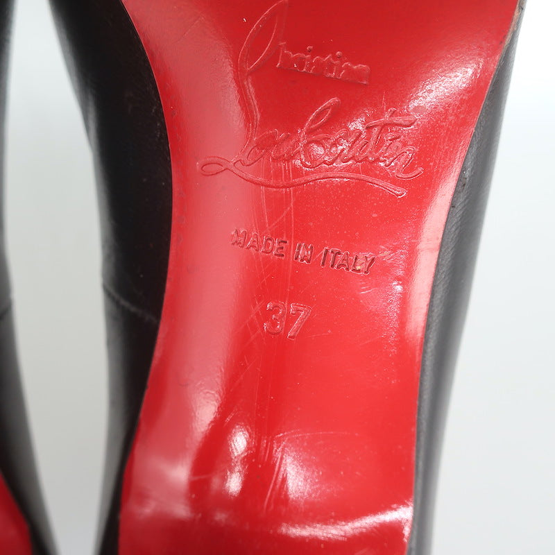 Christian Louboutin Simple Pumps Black Leather Size 37