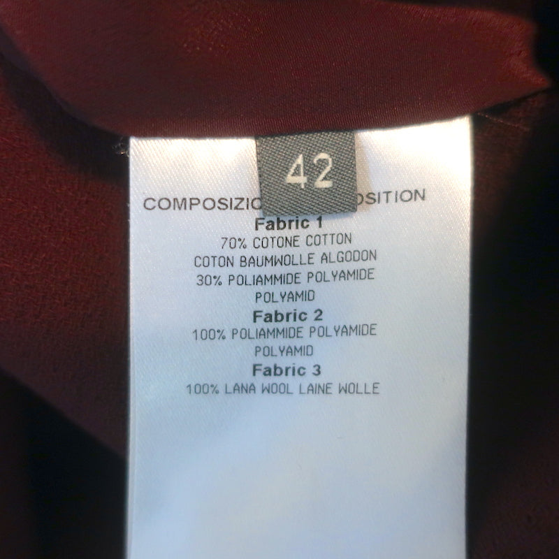 Alexander McQueen Lace Mini Peplum Dress Burgundy Crepe Size 42