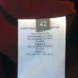 Alexander McQueen Lace Mini Peplum Dress Burgundy Crepe Size 42