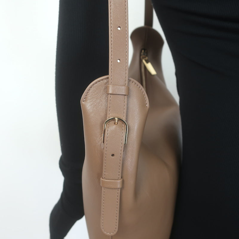 The Row Allie Hobo Tan Leather Large Shoulder Bag