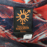 Jean Paul Gaultier Soleil Palm Tree Long Sleeve Mesh Top Red/Blue Size Medium