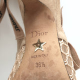 Christian Dior J'Adior Slingback Pumps Nude Mesh & Suede Size 36.5