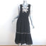 Ulla Johnson Embroidered Sleeveless Midi Dress Black Cotton Size 2
