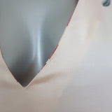 Carolina K Lena Kaftan Cream Printed Satin Size Small Long Sleeve Maxi Dress