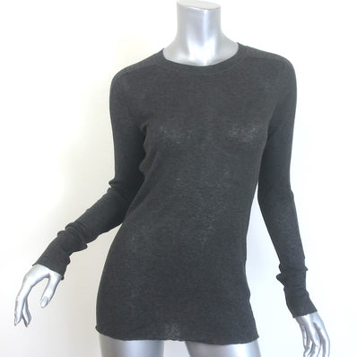 RRL Ralph Lauren Fine Ribbed Long Sleeve Top Charcoal Size 3