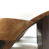 Saint Laurent Loulou Crisscross Mule Sandals Brown Suede Size 39 Open Toe Heels
