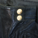 Balmain Leather Skinny Biker Pants Black Size 36