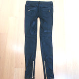 Balmain Leather Skinny Biker Pants Black Size 36