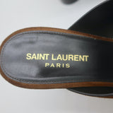 Saint Laurent Loulou Crisscross Mule Sandals Brown Suede Size 39 Open Toe Heels