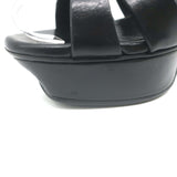Saint Laurent Tribute 105 Platform T-Strap Sandals Black Leather Size 37