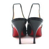 Christian Louboutin Clare 80 Slingback Pumps Black Patent Leather Size 37