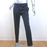 Brunello Cucinelli Skinny Leg Trousers Black Stretch Wool Sateen Size 42