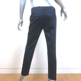 Brunello Cucinelli Skinny Leg Trousers Black Stretch Wool Sateen Size 42